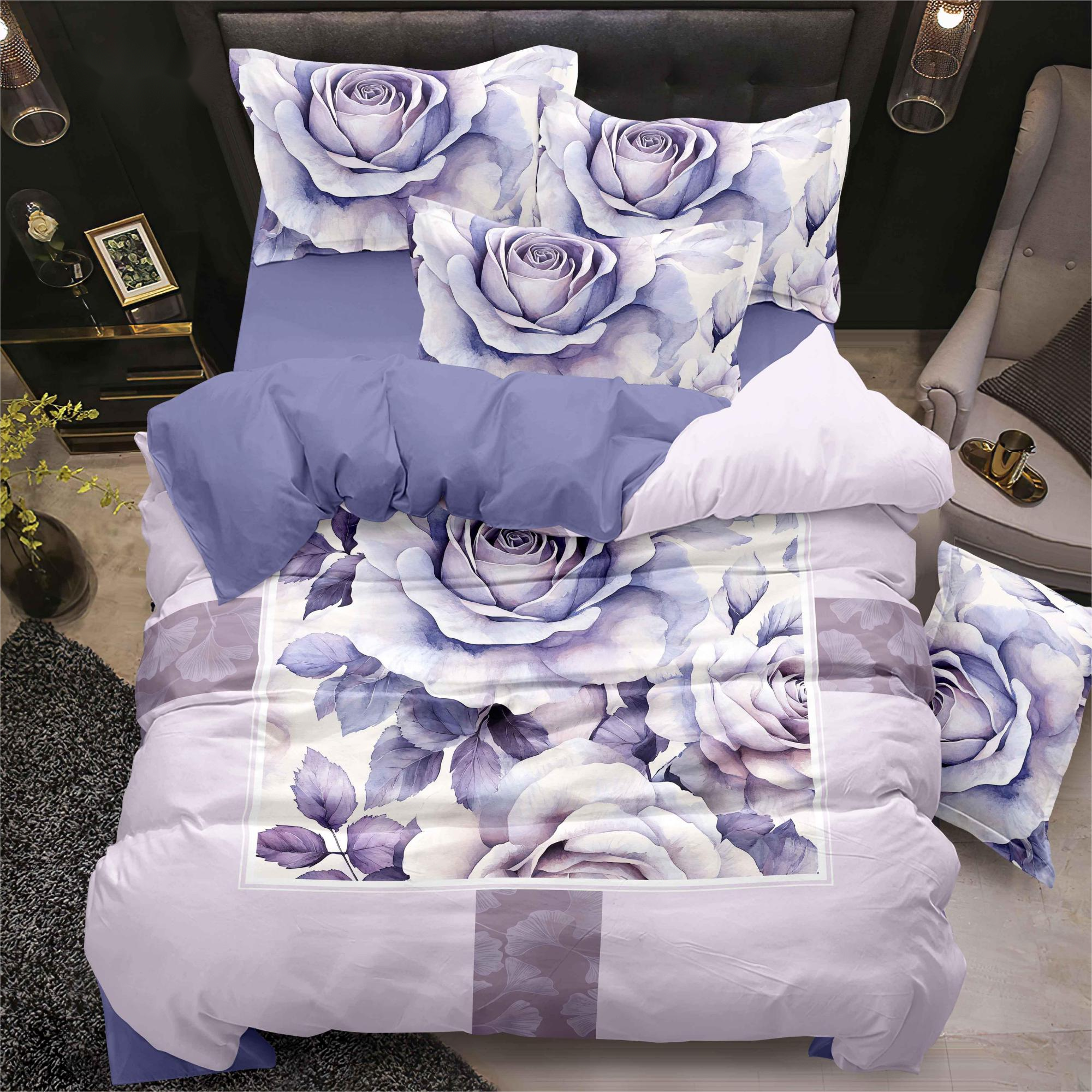 Digital tryckt lakan Set Flower Soft Vibrant