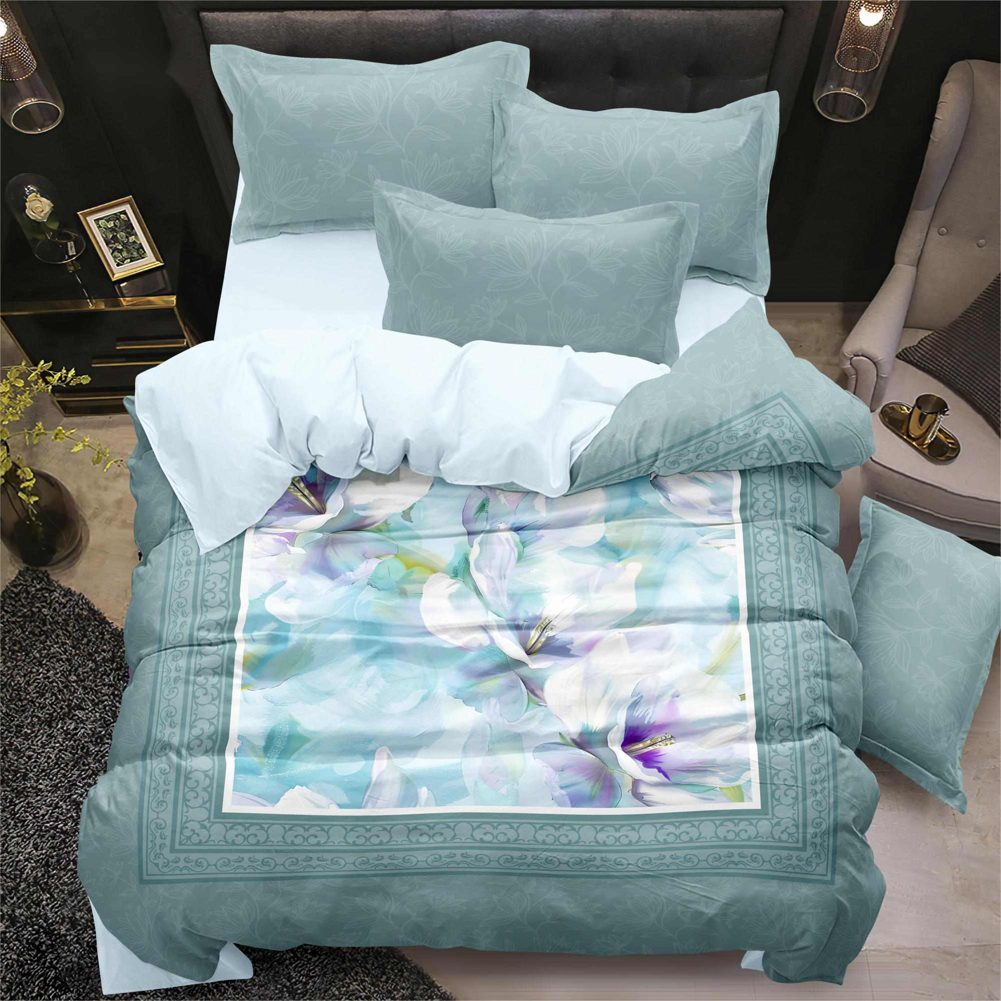 Digital tryckt lakan Set Flower Smooth Comfort